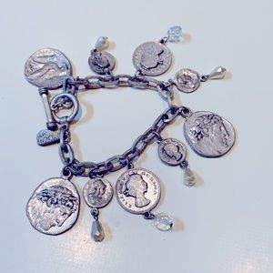 Coin charm bracelet